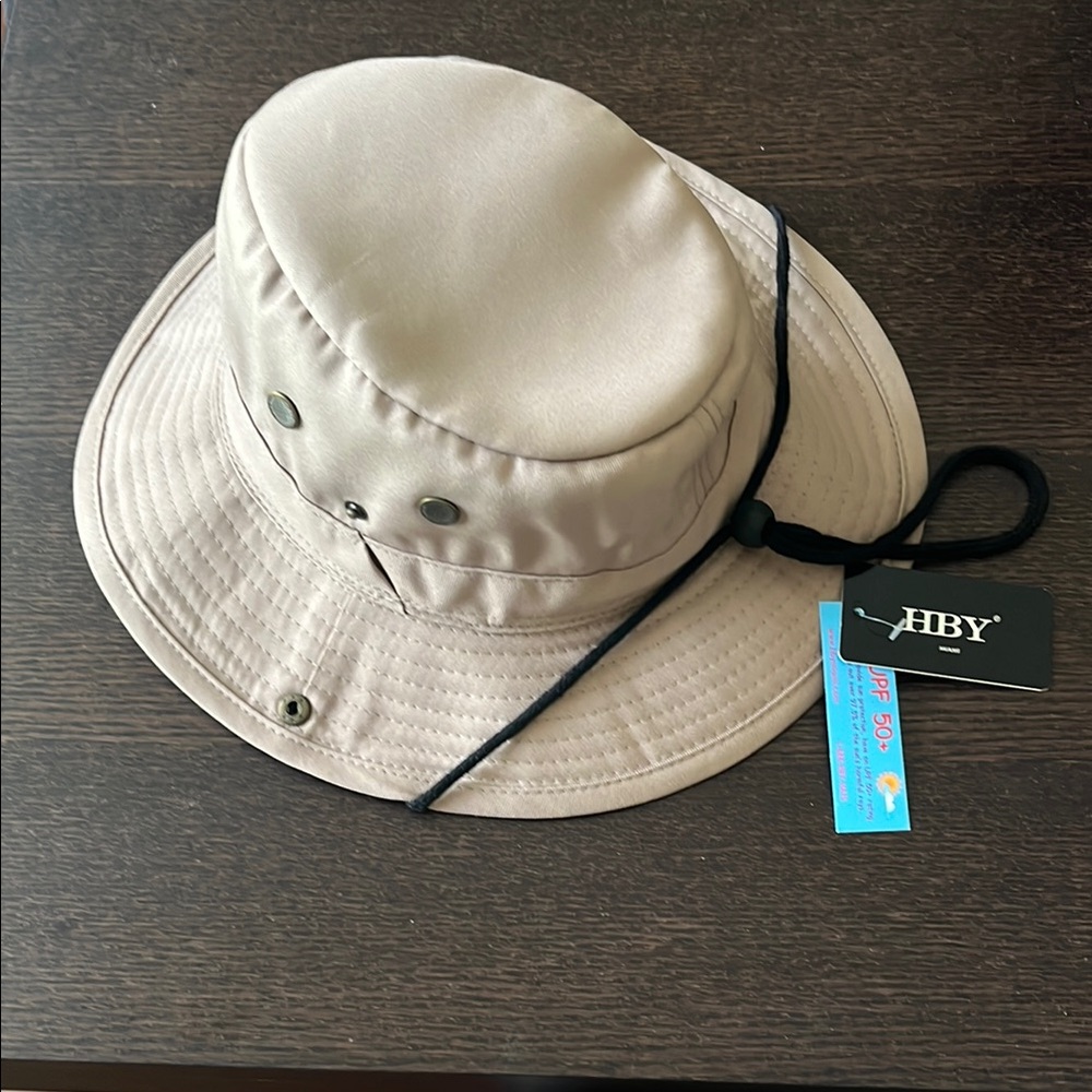 HBY Miami Poly Boonie Tan Hat for Outdoor Adventures